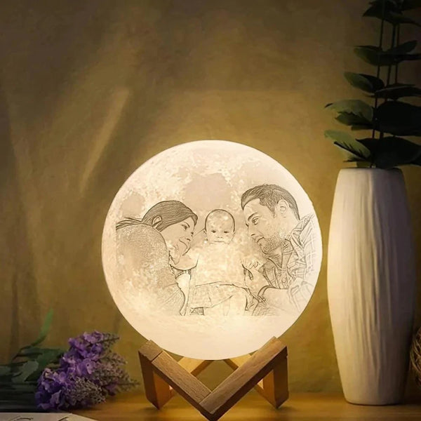 Custom Photo Moon Lamp 3D Personalised Moon Lamp With Picture Gift For Love